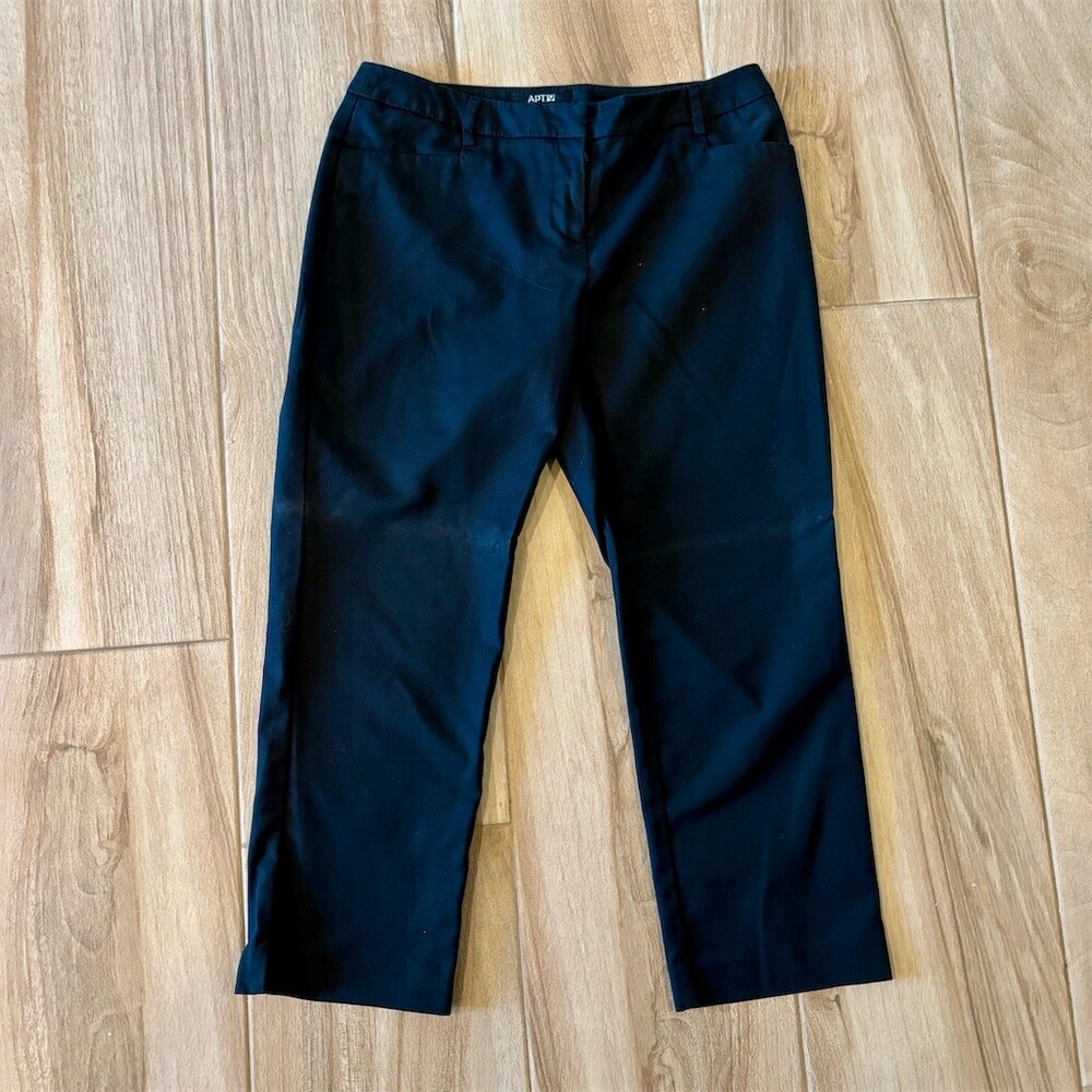 APT.9 Dress Pants Womens Size 4 Black Straight Leg Slacks Workwear